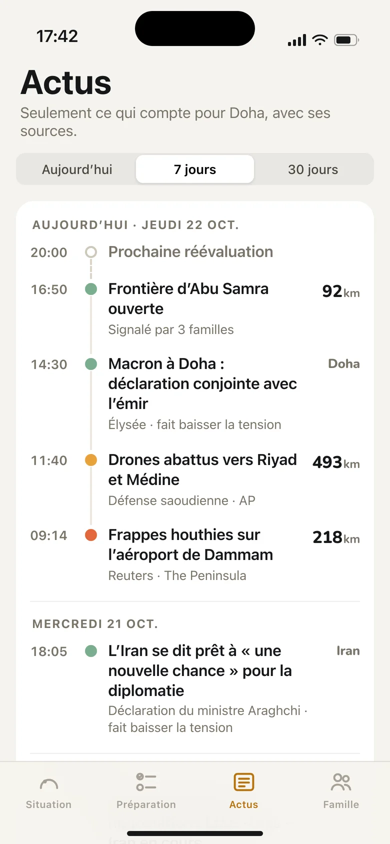 Écran Actus : les faits retenus, avec leurs sources