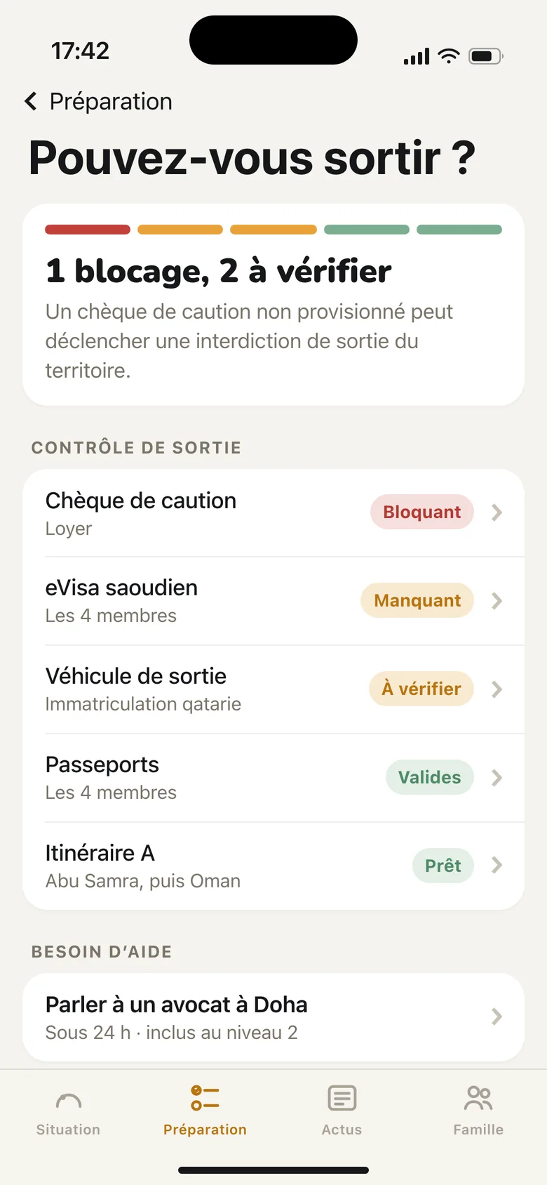 Écran Pouvez-vous sortir : papiers, visas, interdictions
